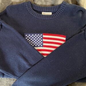 Aeropostale Dark Blue American Flag Crewneck Sweater